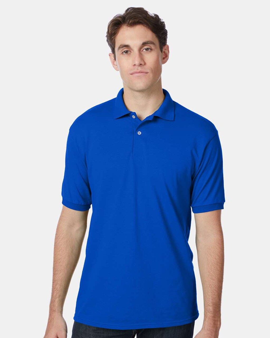 Hanes Men's EcoSmart Jersey Polo Shirt Cotton Polyester Blend Classic Fit Casual Workwear